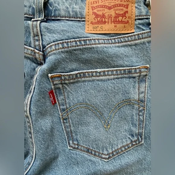 Levi’s 501 Curve High Rise straight Jeans in Lucid Dream Blue 24/30 - Picture 6 of 10